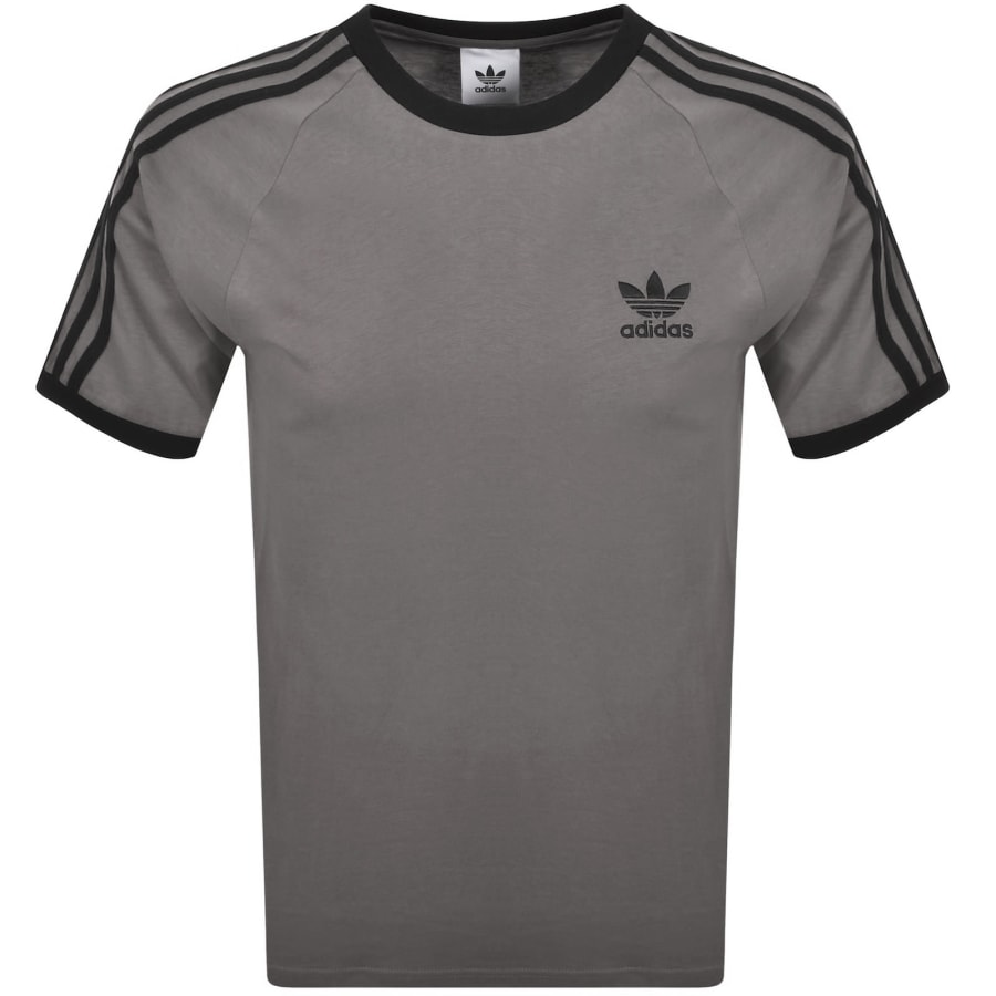 adidas Originals 3 Stripes T Shirt Grey | Mainline Menswear